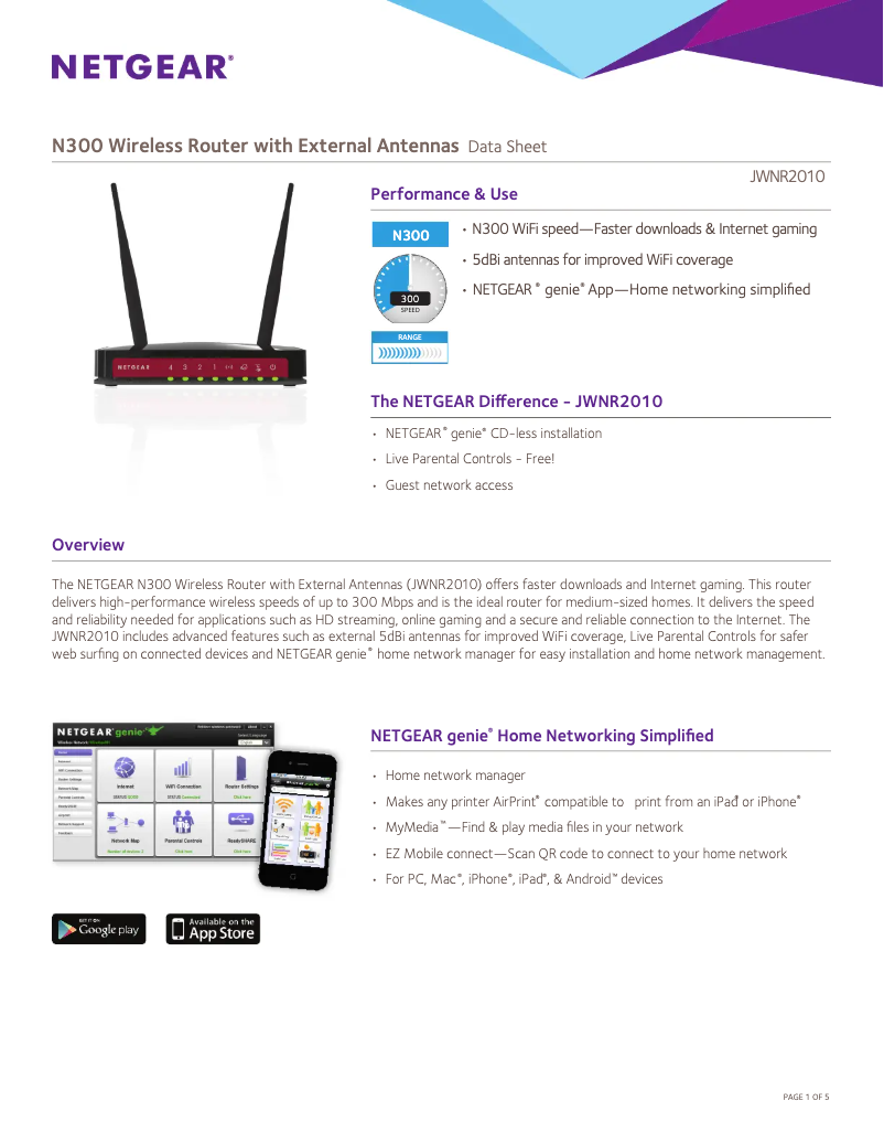 Image de la première page du manuel de l'appareil JWNR2010