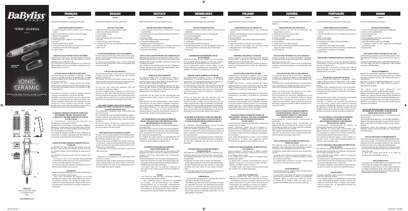 Page 1 de la notice Manuel utilisateur BaByliss AS101E