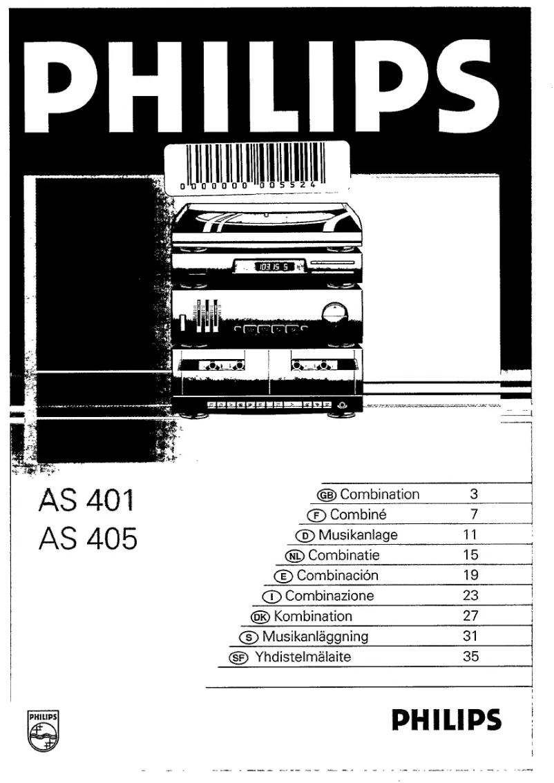 Page n°1 - Manuel utilisateur Philips AS 401