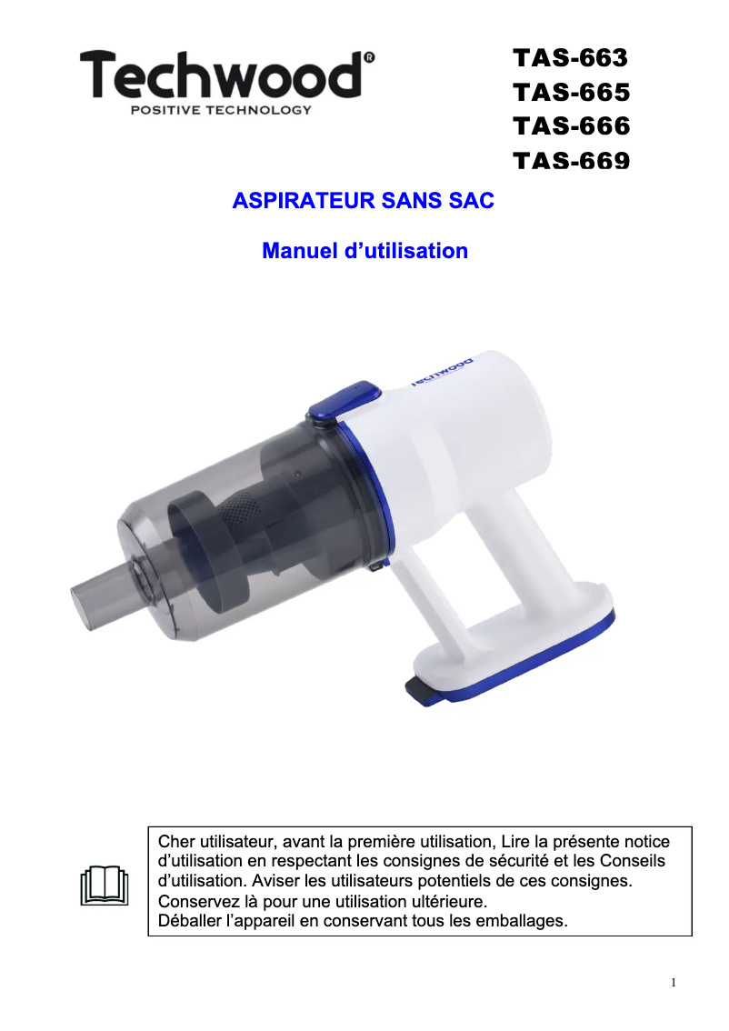 Página 1 del manual Manual de usuario Techwood TAS-658