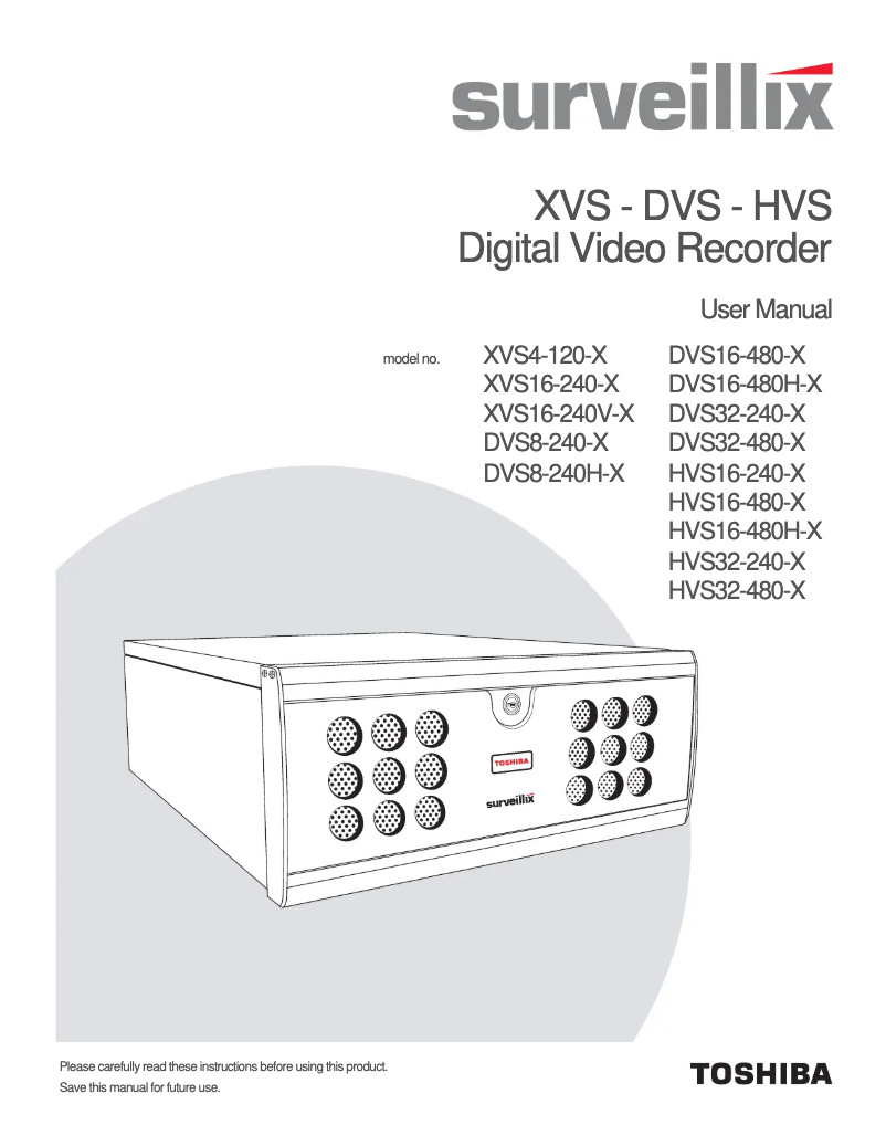 Page n°1 - Manuel utilisateur Toshiba HVS32-480-4T