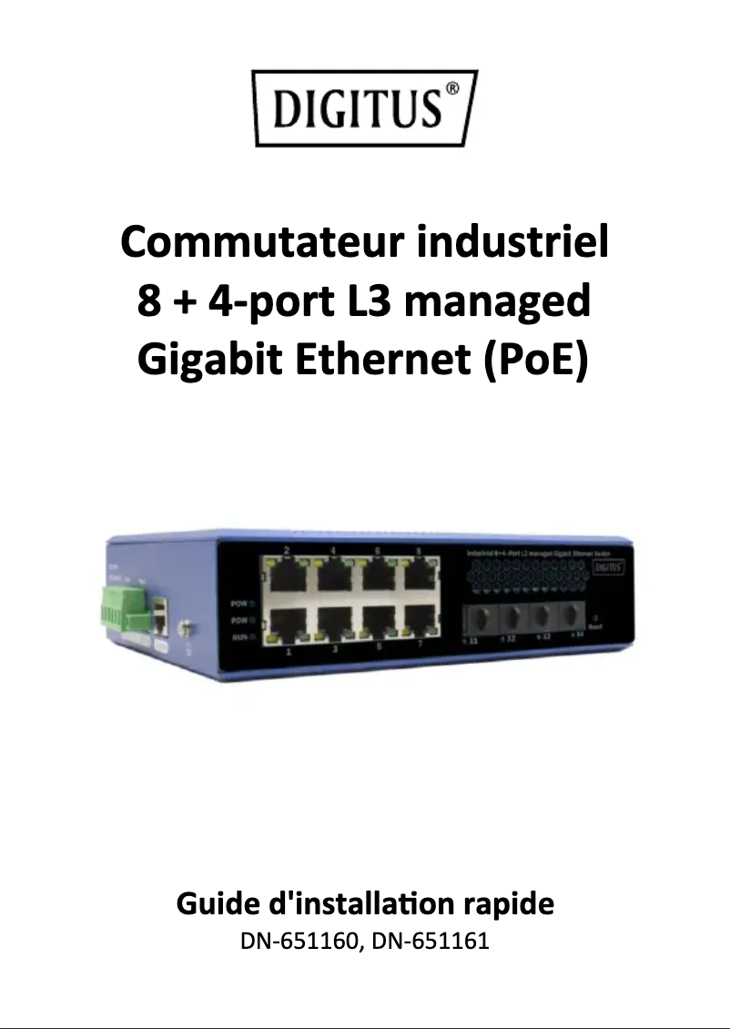 Page 1 de la notice Manuel utilisateur Digitus DN-651161