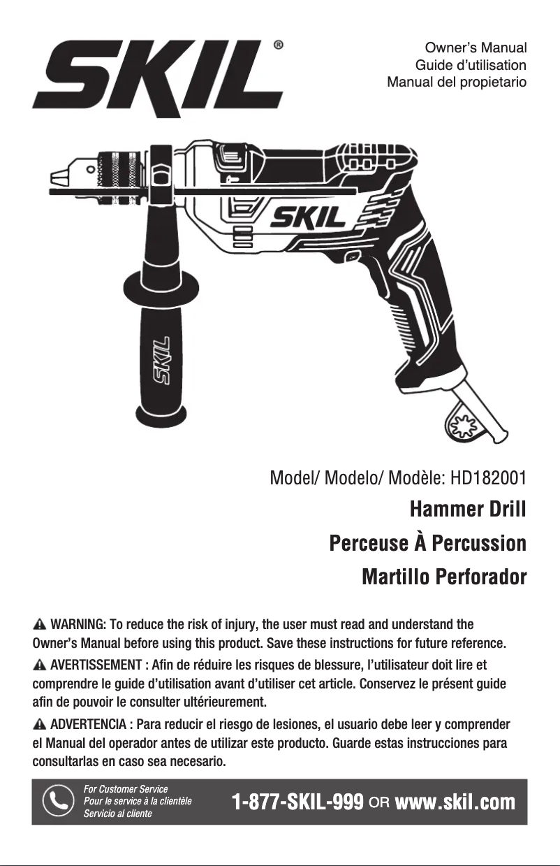 Page 1 de la notice Manuel utilisateur Skil HD182001