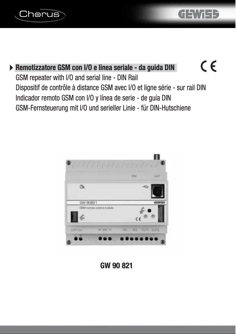 Page 1 de la notice Manuel utilisateur Gewiss GW90821