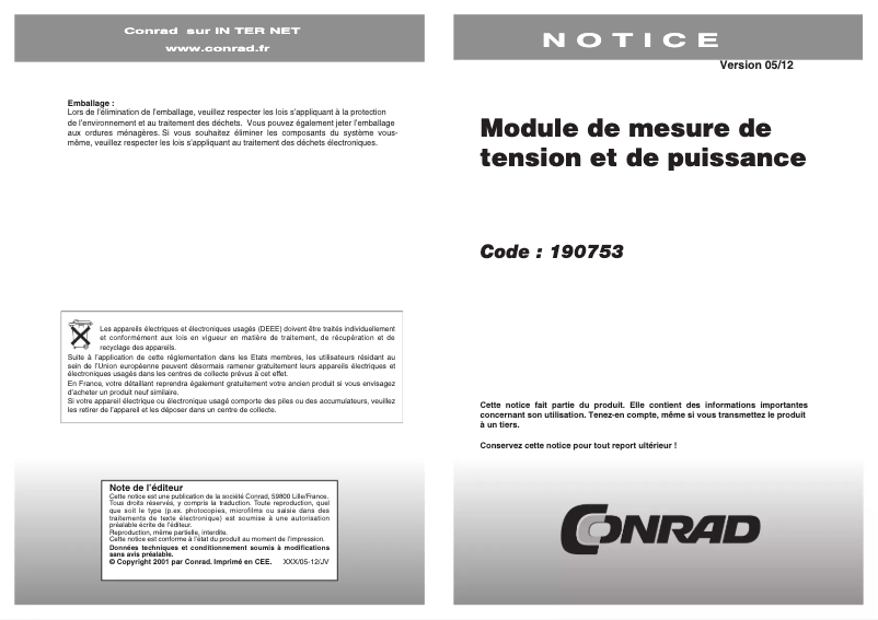 Page 1 de la notice Manuel utilisateur H-Tronic LM 800