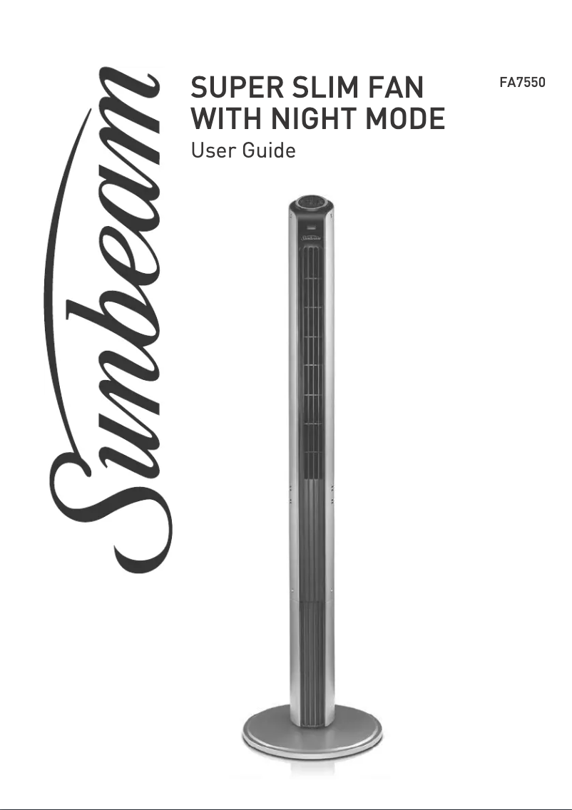 Page 1 of the manual User Manual Sunbeam FA7550