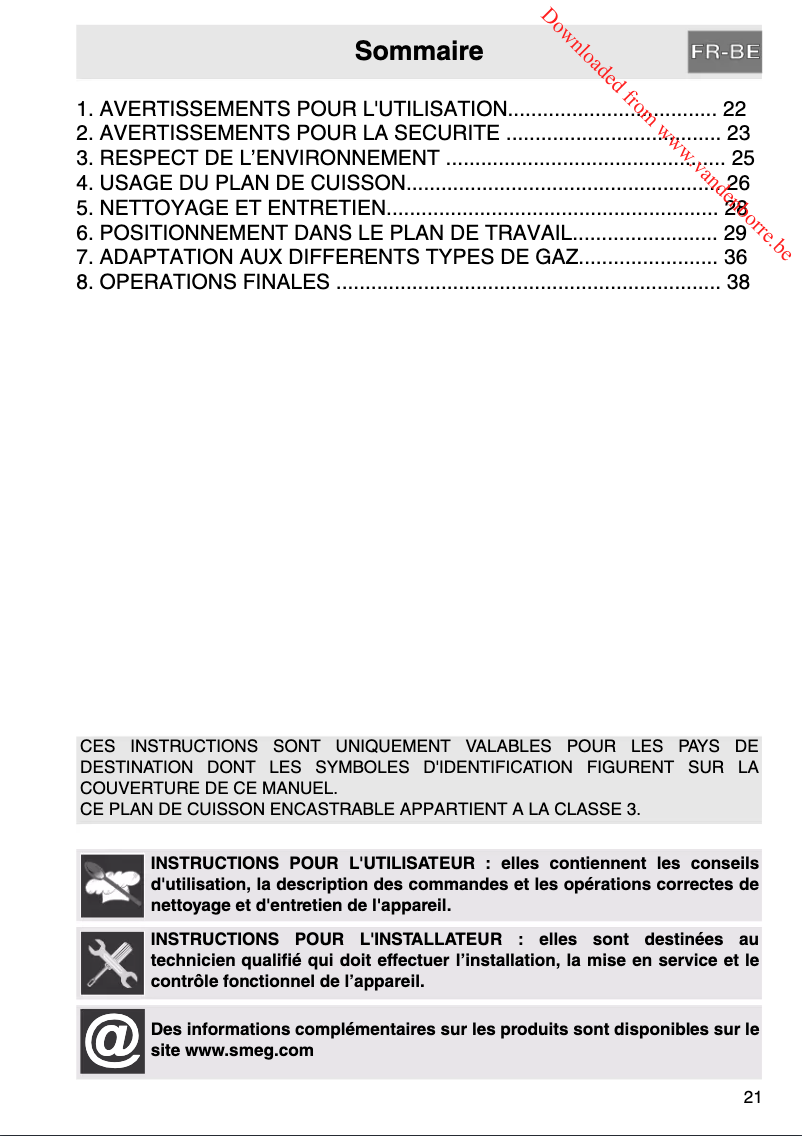 Page n°1 - Manuel utilisateur Smeg PGF96