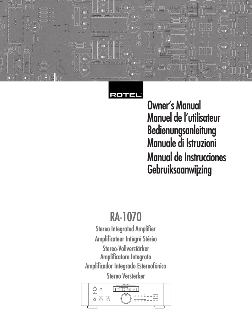 Page 1 de la notice Manuel utilisateur Rotel RA-1070