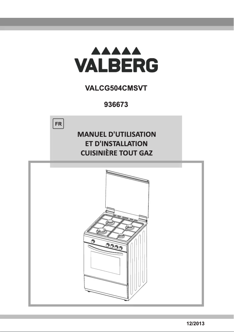Image de la première page du manuel de l'appareil VALCG504CMSVT