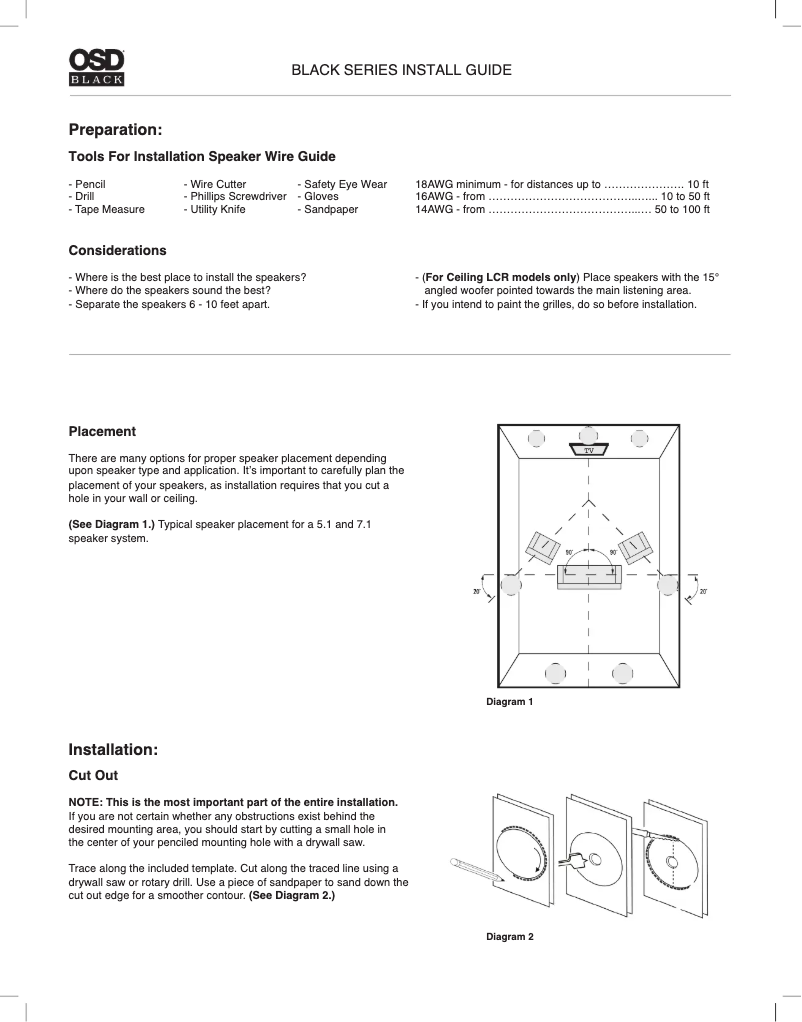 Page 1 de la notice Manuel utilisateur OSD Audio Black R61