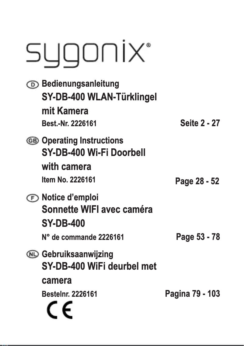 Page 1 de la notice Manuel utilisateur Sygonix SY-DB-400