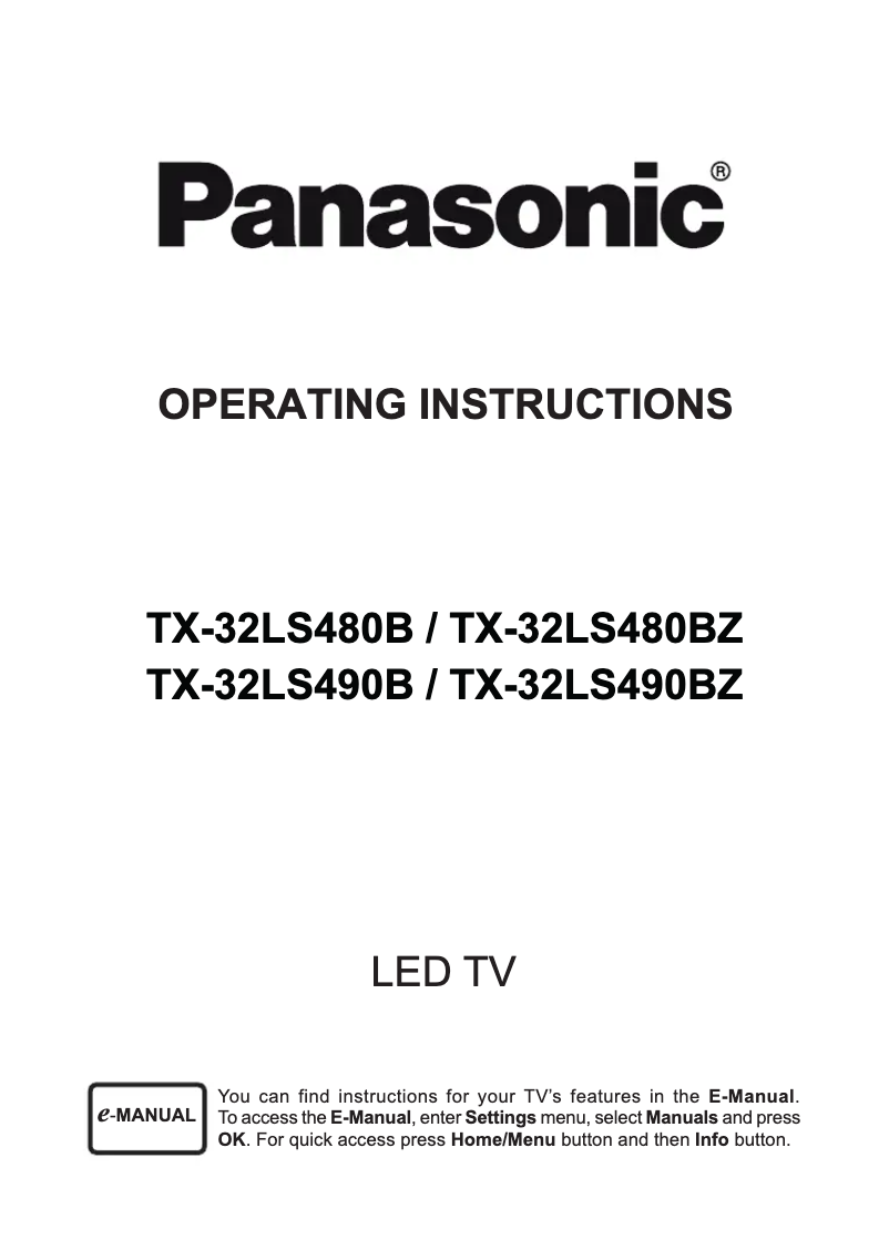 Página 1 del manual Manual de usuario Panasonic TX-32LS480B
