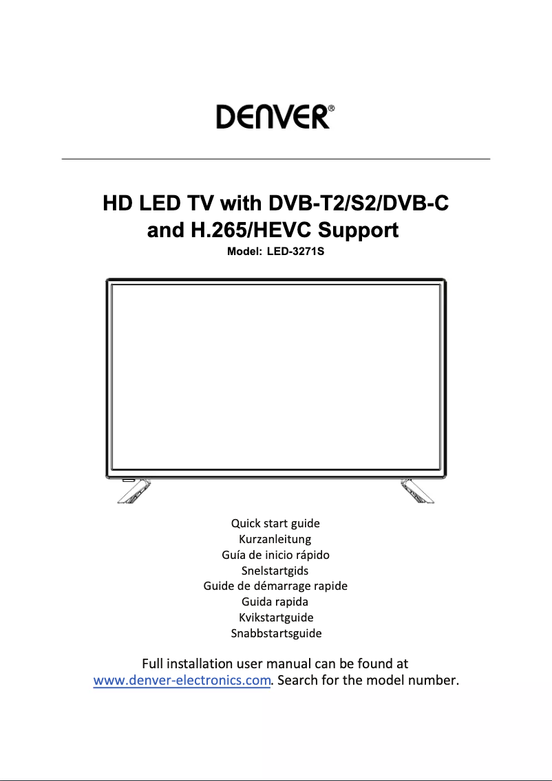 Page 1 de la notice Manuel utilisateur Denver LED-3271S