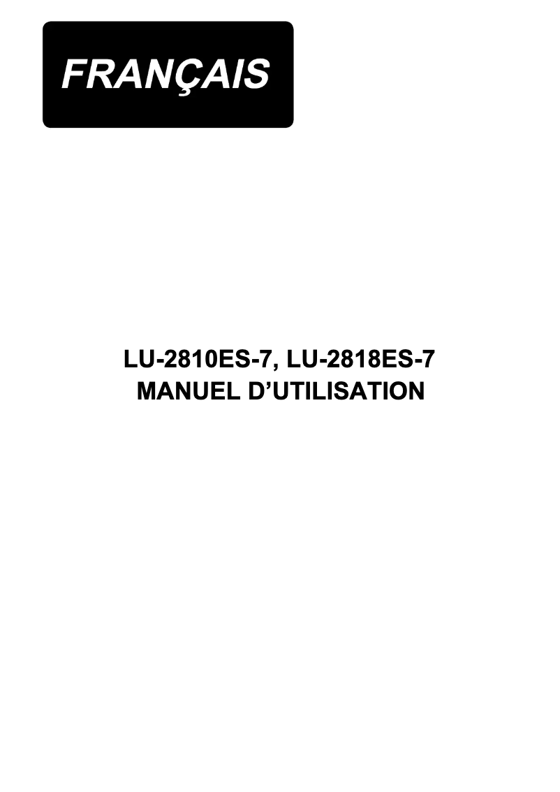 Image de la première page du manuel de l'appareil LU-2810ES-7