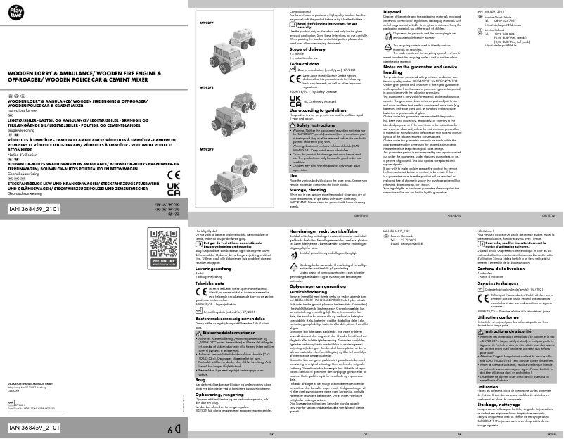 Page 1 de la notice Manuel utilisateur Playtive IAN 368459