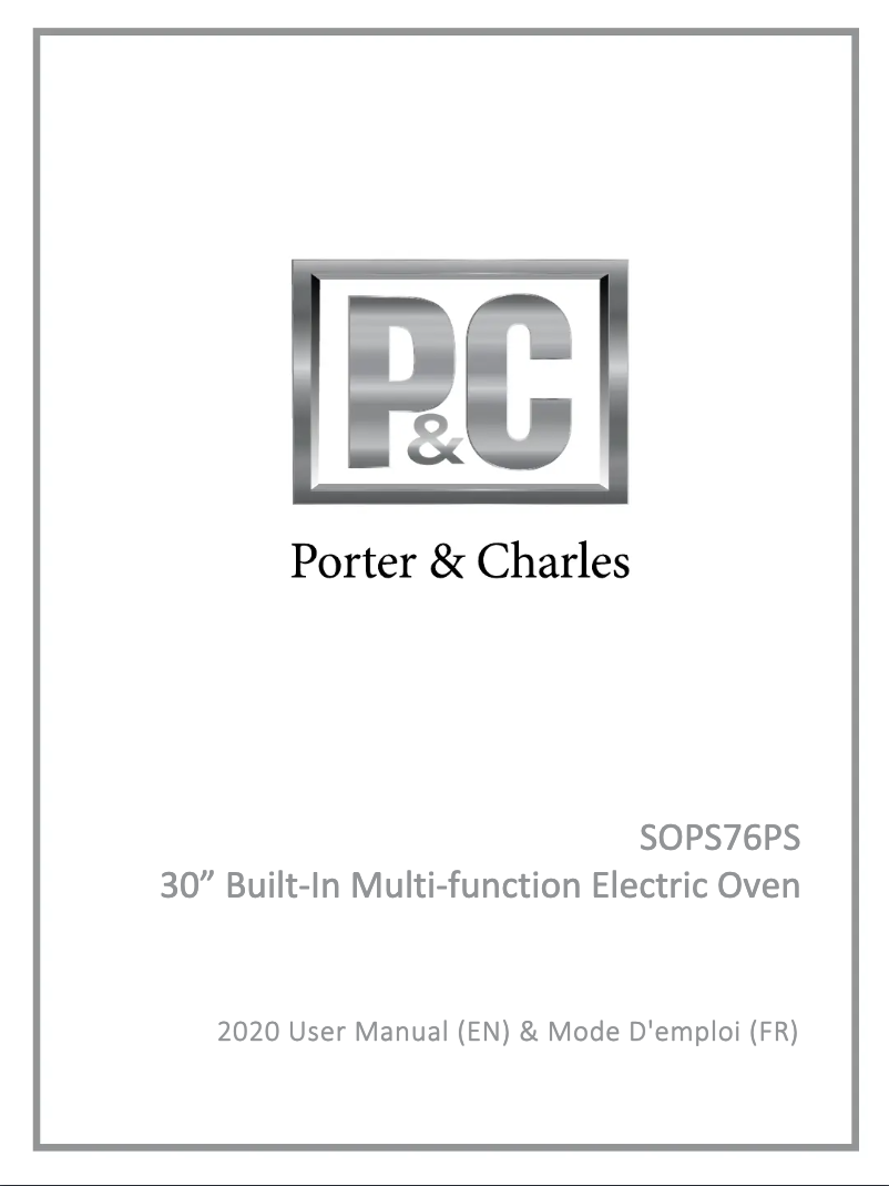 Page 1 de la notice Manuel utilisateur Porter & Charles SOPS76PS