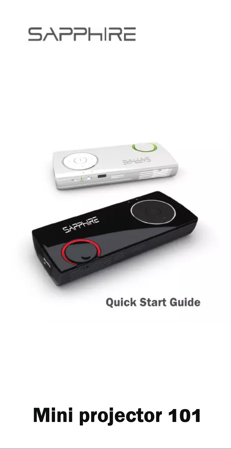Page 1 de la notice Manuel utilisateur Sapphire Mini-Projector 101