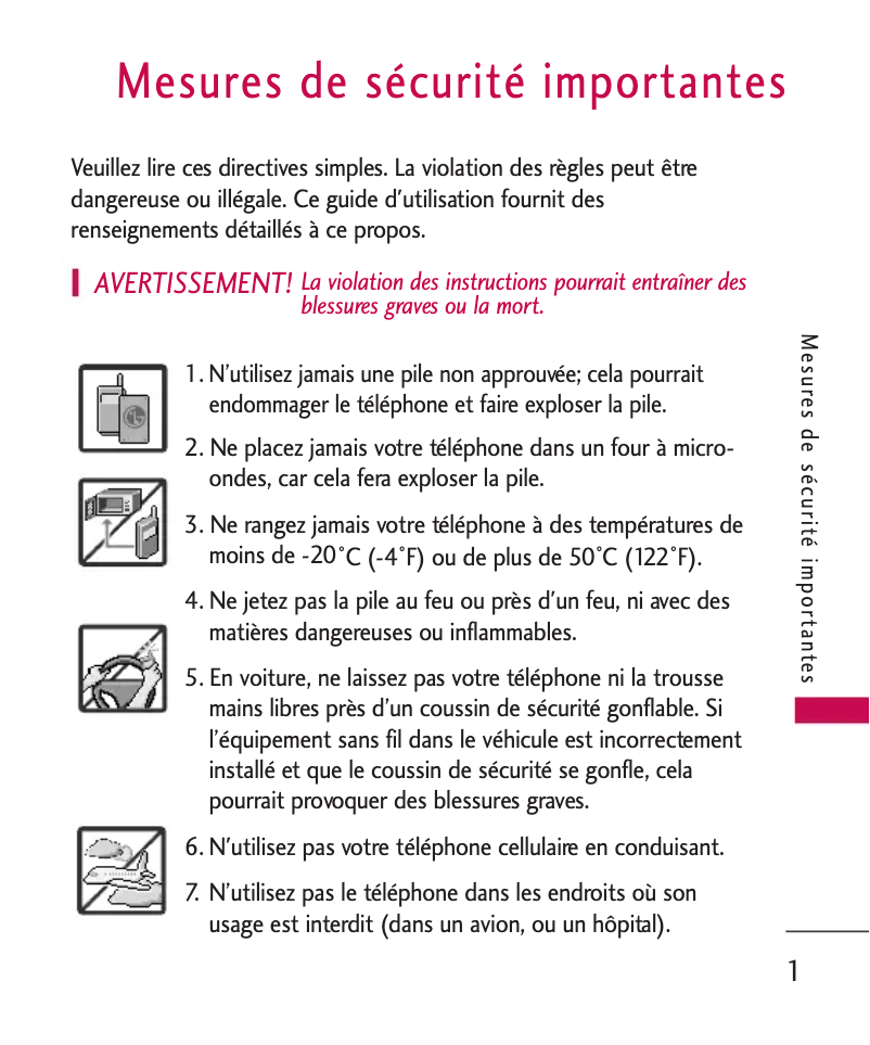 Page n°1 - Manuel utilisateur LG CX600