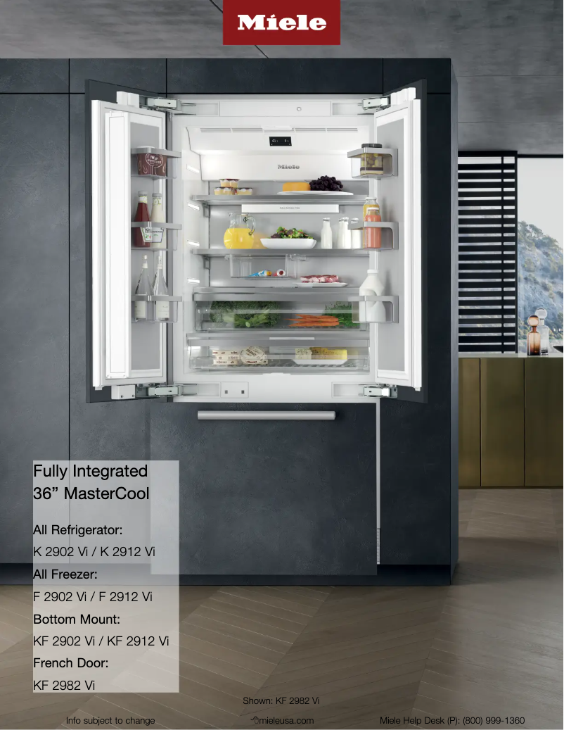 Page 1 de la notice Fiche technique Miele K 2912 Vi