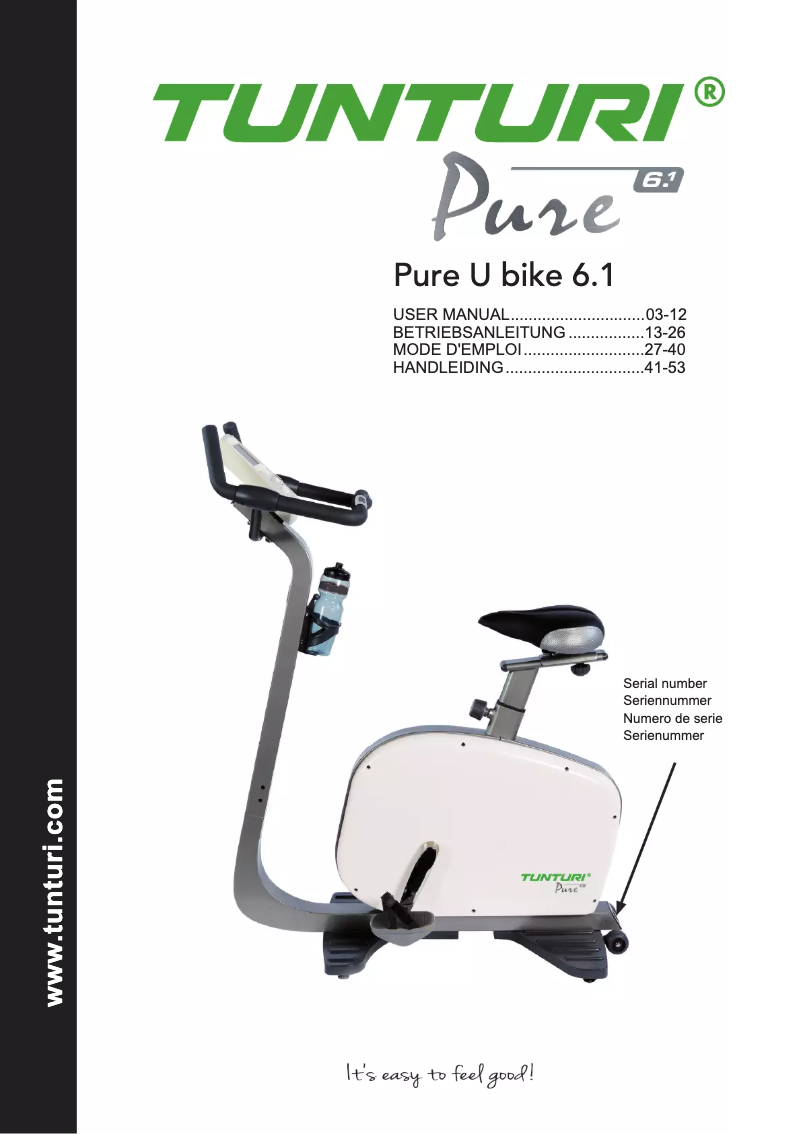 Page n°1 - Manuel utilisateur Tunturi Pure U Bike 6.1