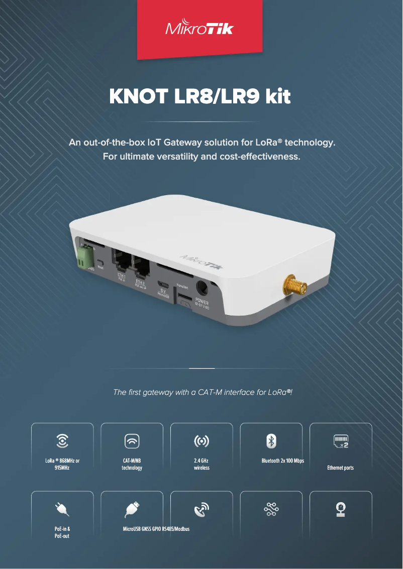 Page 1 of the manual Brochure Mikrotik KNOT LR9 kit