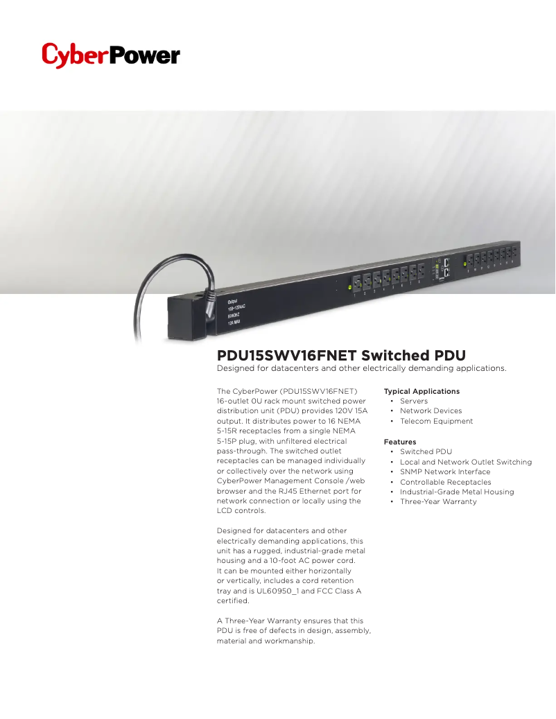 Image de la première page du manuel de l'appareil PDU15SWV16FNET