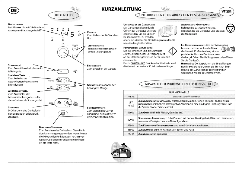 Page 1 de la notice Manuel utilisateur Whirlpool VT 251