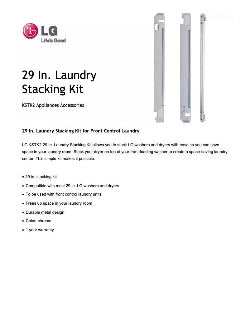 Page 1 de la notice Fiche technique LG KSTK2