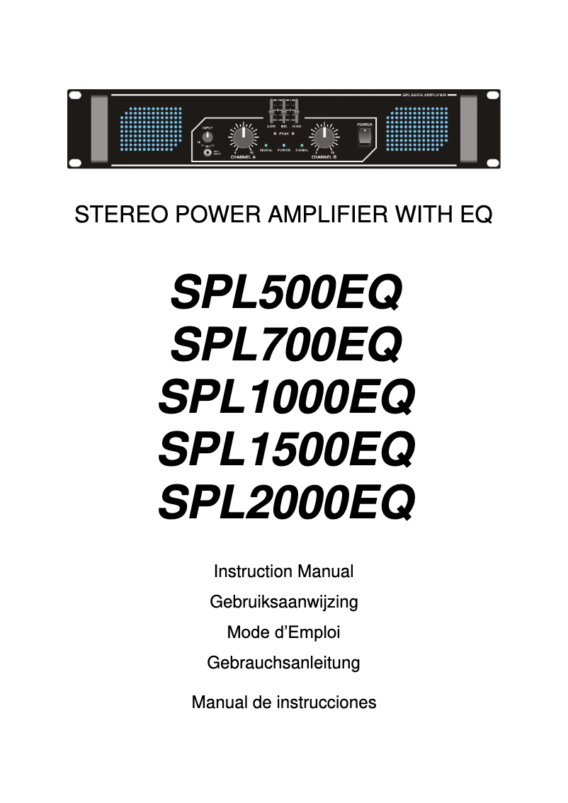 Page n°1 - Manuel utilisateur Skytec SPL1000EQ