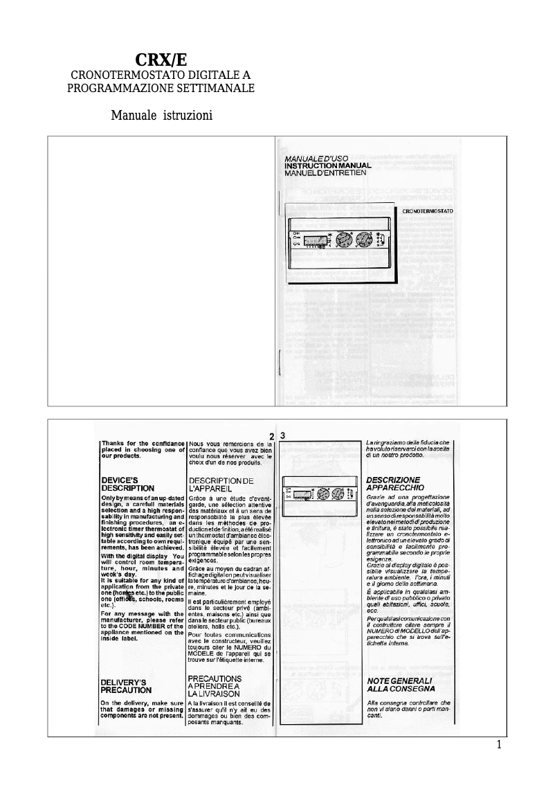 Page 1 de la notice Manuel utilisateur IMIT CRX/E