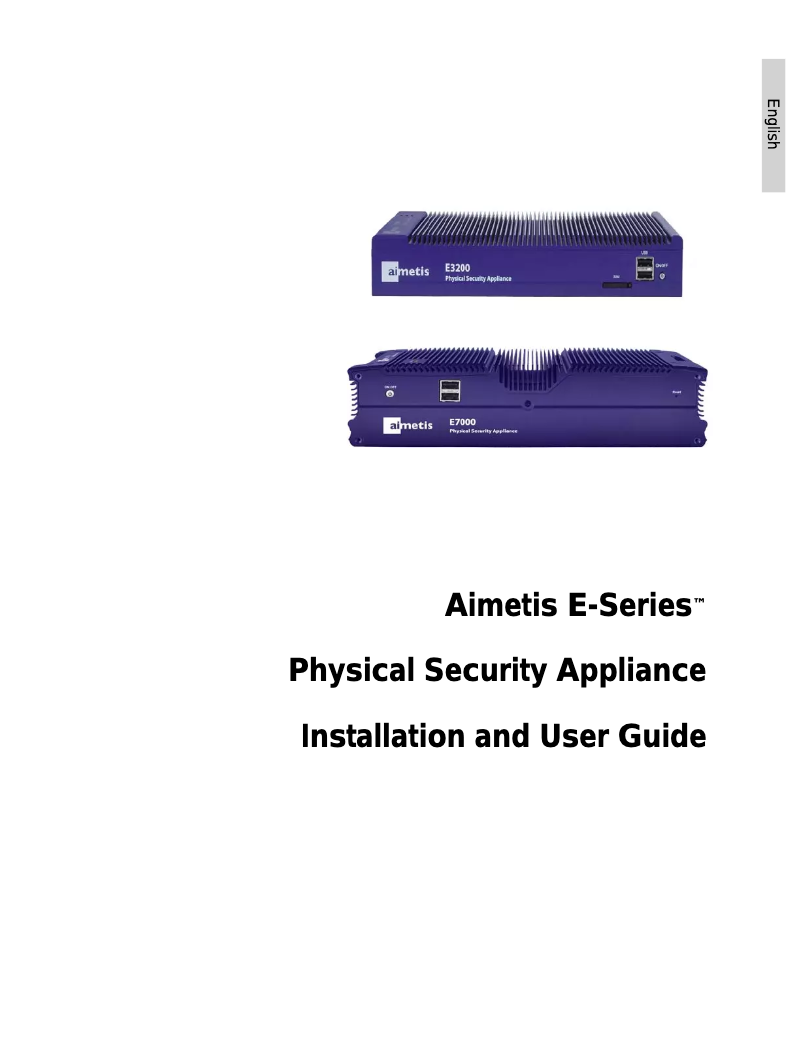 Page n°1 - Manuel utilisateur Aimetis E7060A