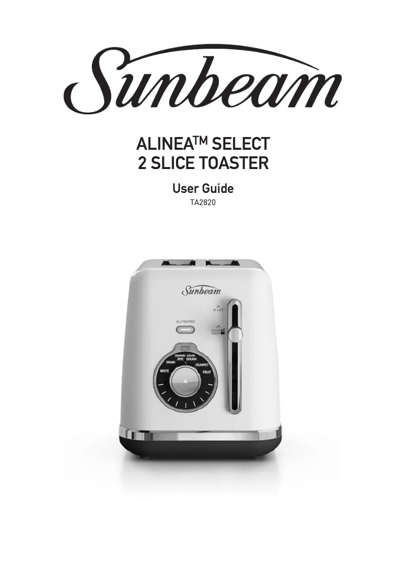 Page 1 de la notice Manuel utilisateur Sunbeam Alinea Select TA2820