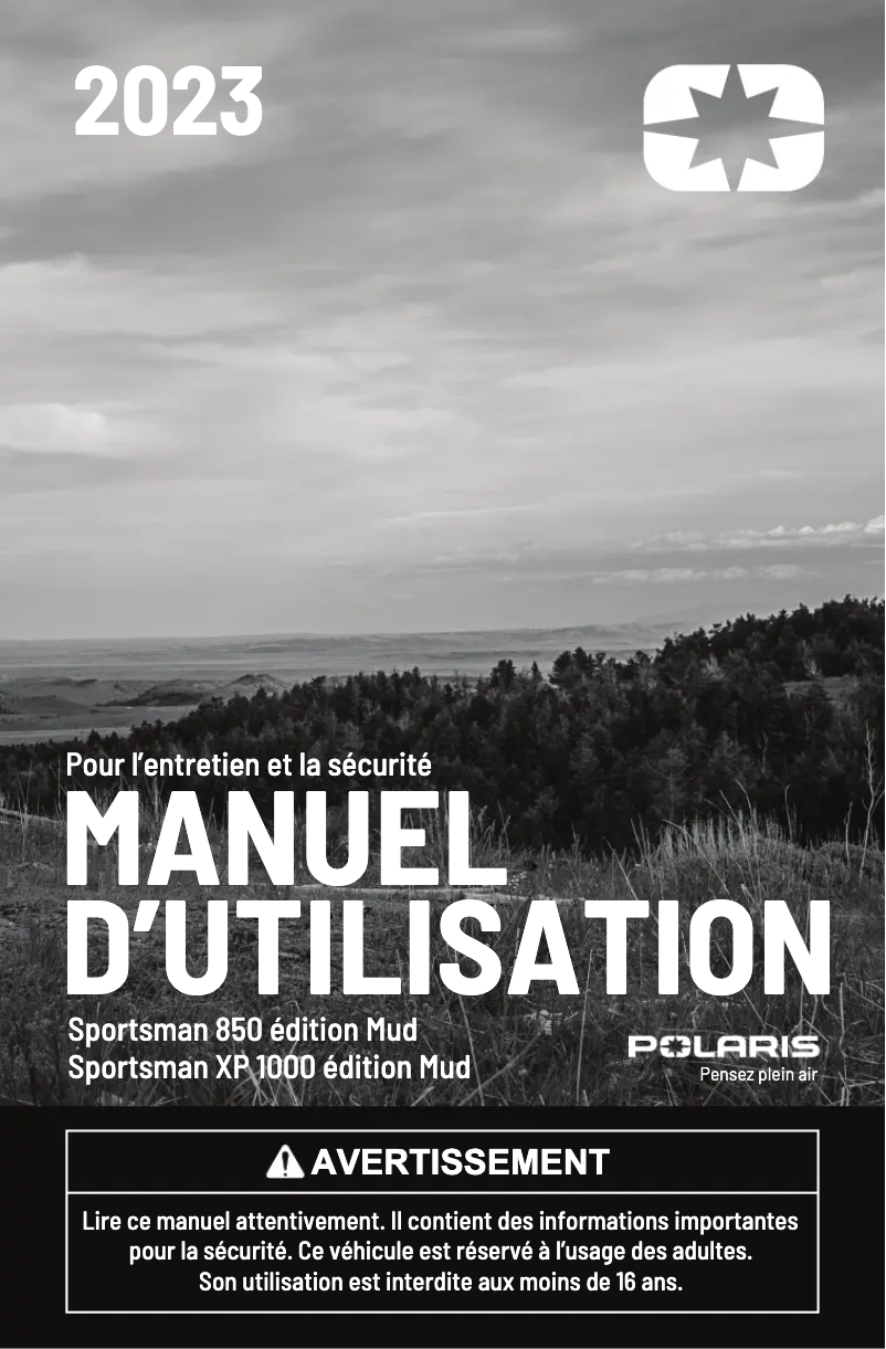 Page n°1 - Manuel utilisateur Polaris Sportsman 850 High Lifter (2023)