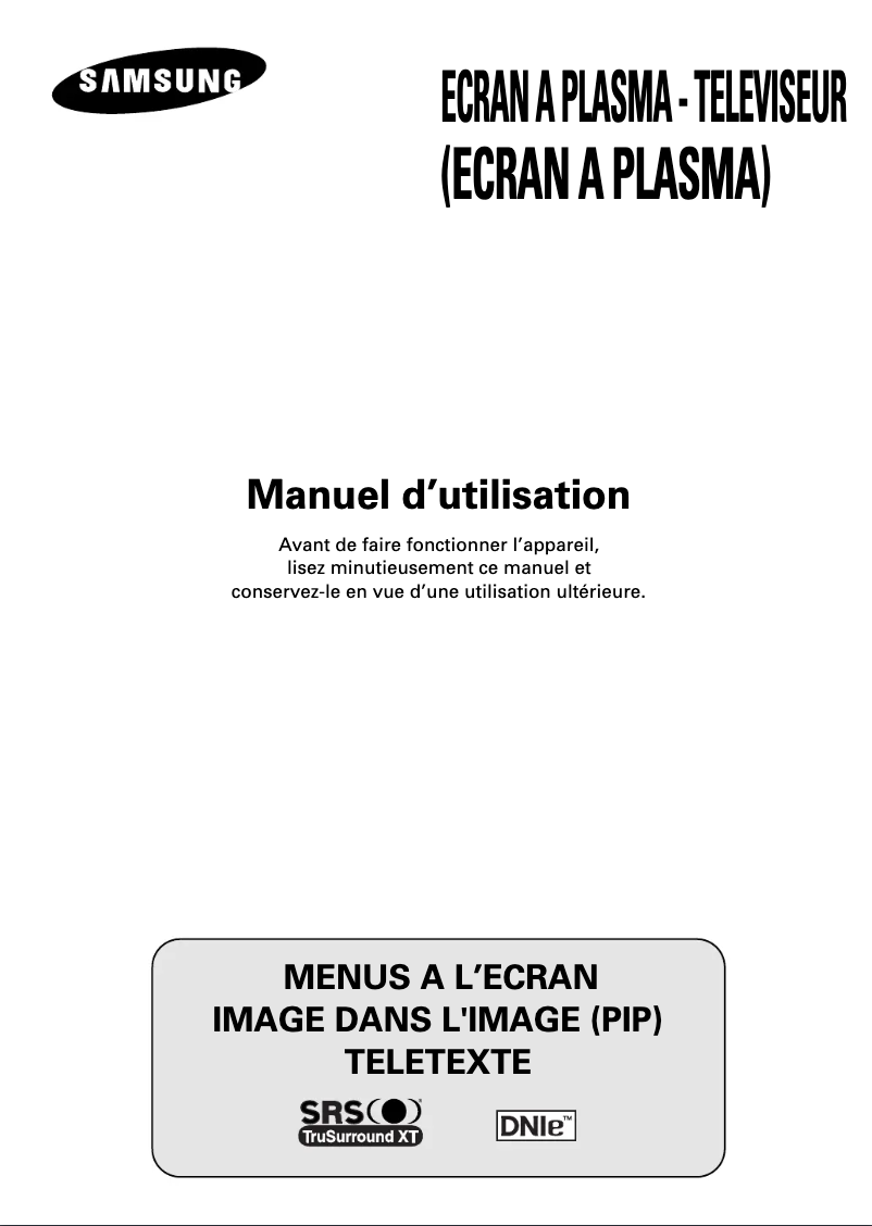 Page 1 de la notice Manuel utilisateur Samsung PS-42V4S