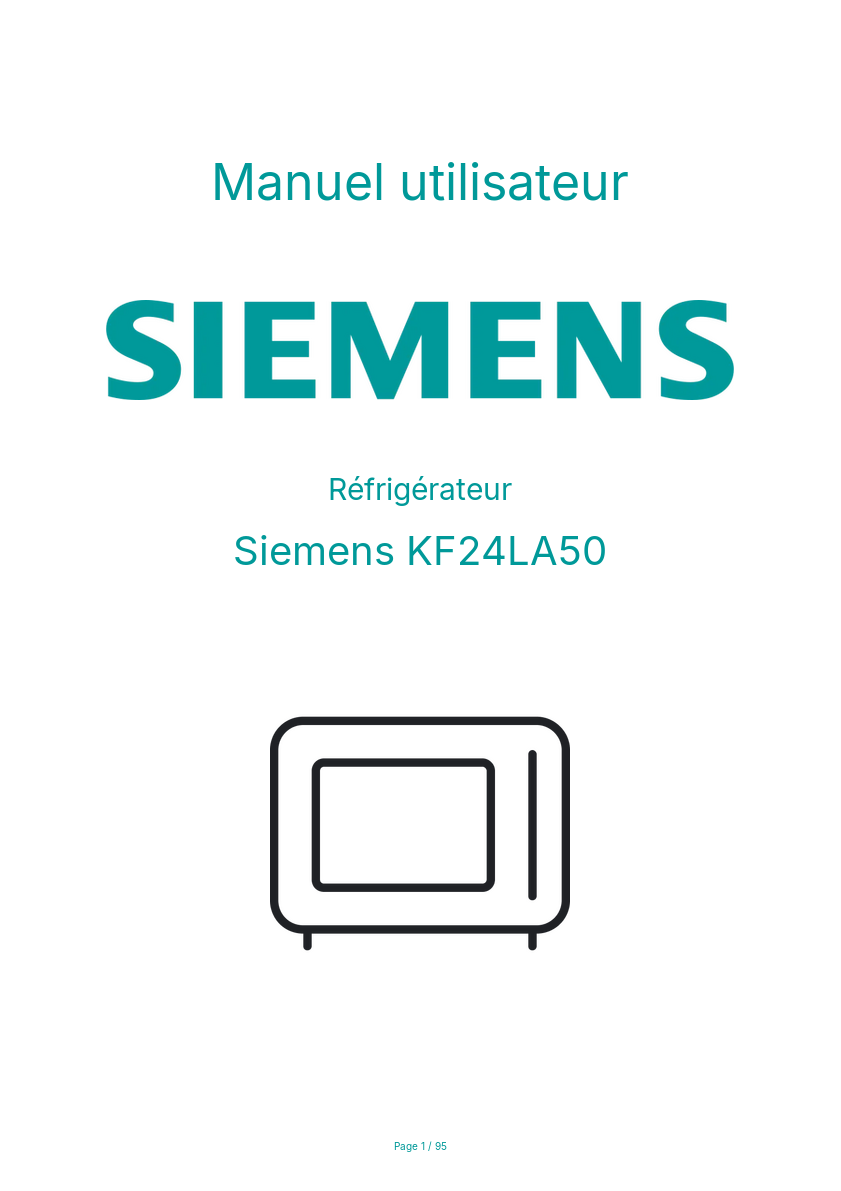 Page n°1 - Manuel utilisateur Siemens KF24LA50