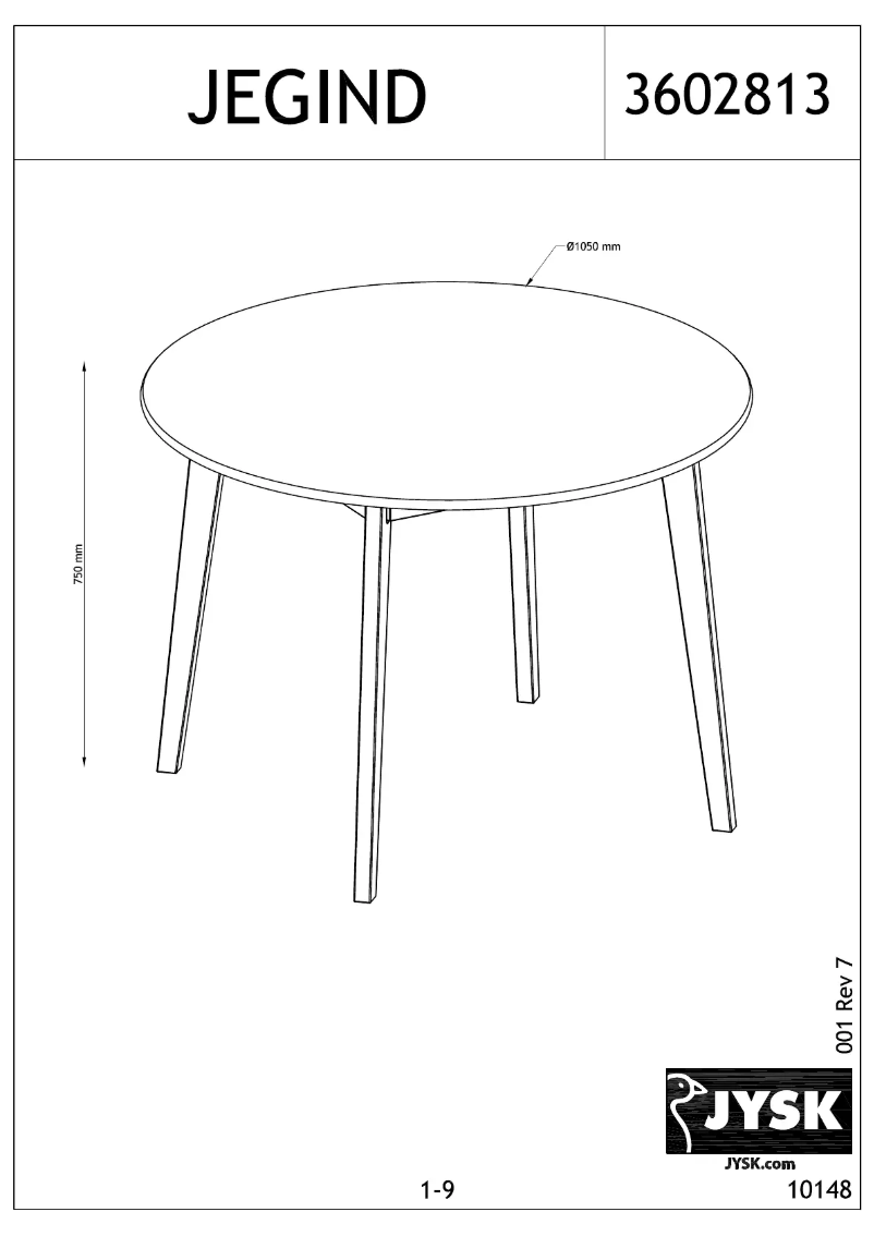 Page 1 de la notice Manuel utilisateur JYSK Jegind (105x75)