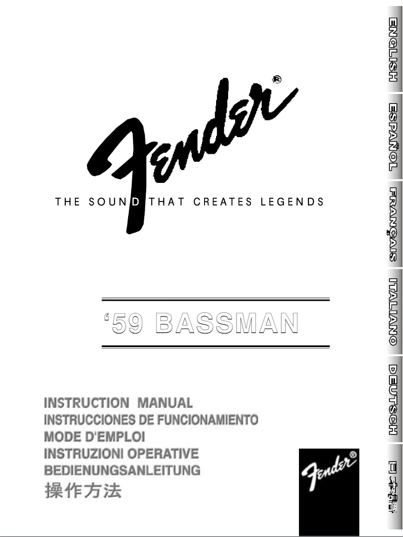Page 1 de la notice Manuel utilisateur Fender '59 Bassman Ltd
