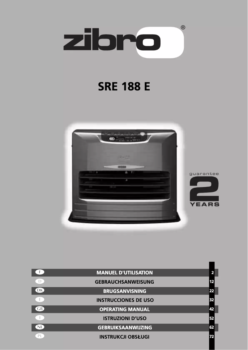 Page n°1 - Manuel utilisateur Zibro Kamin SRE 188 E