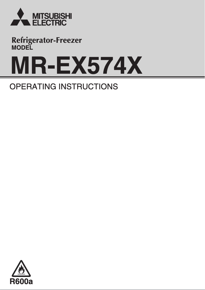 Page 1 de la notice Manuel utilisateur Mitsubishi MR-EX574X
