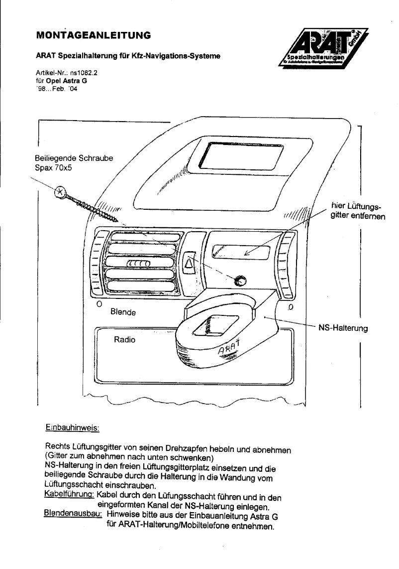 Image de la première page du manuel de l'appareil NS1082.2
