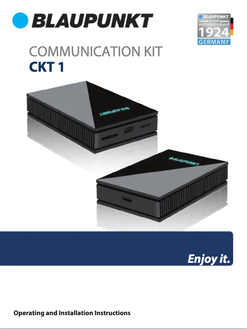 Page 1 de la notice Manuel utilisateur Blaupunkt CKT 1