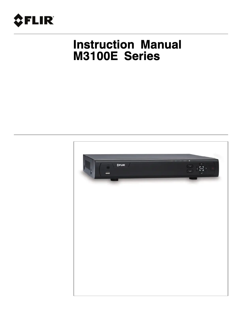 Page n°1 - Manuel utilisateur FLIR M3108E4