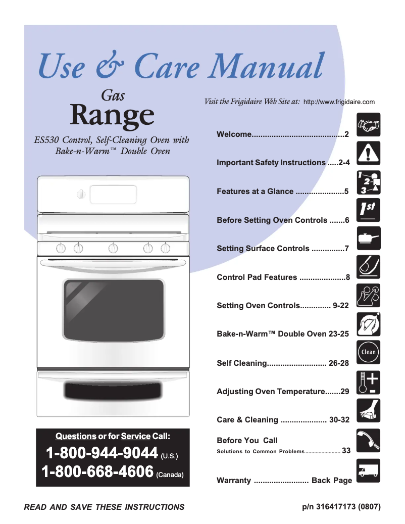 Page 1 de la notice Manuel utilisateur Frigidaire PLGFMZ98GC