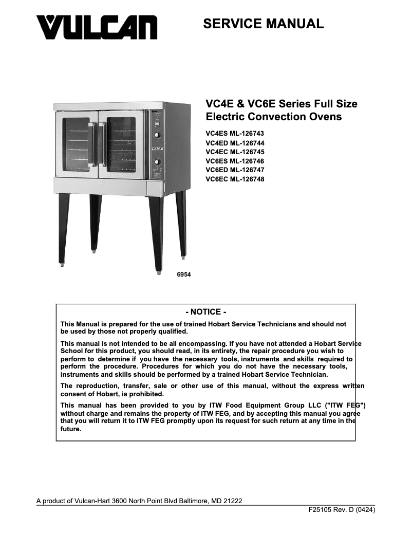 Page 1 de la notice Manuel utilisateur Vulcan VC66ED