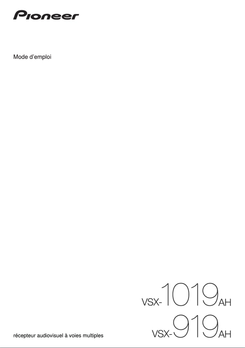Image de la première page du manuel de l'appareil VSX-919AH