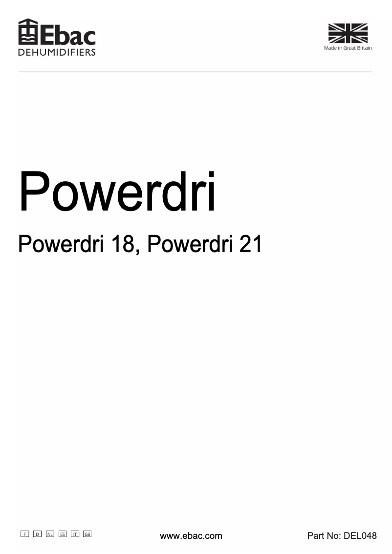 Página 1 del manual Manual de usuario Ebac Powerdri 18