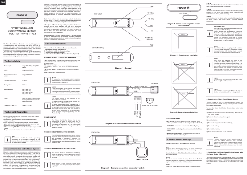 Page n°1 - Manuel utilisateur Fibaro FGK-103