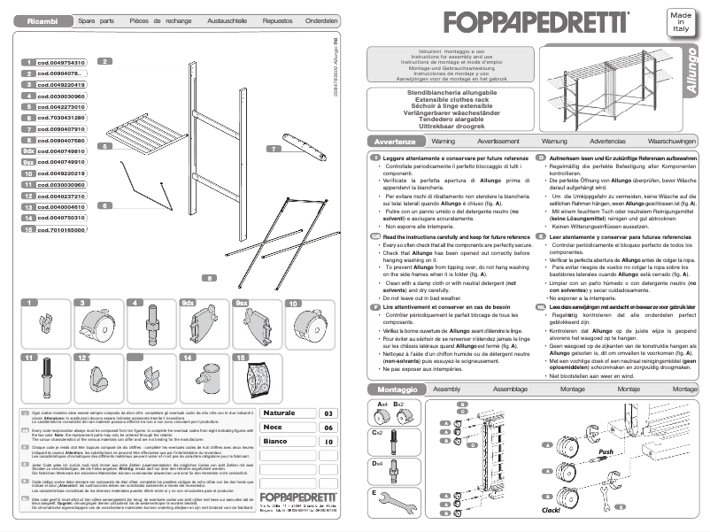 Page n°1 - Manuel utilisateur Foppapedretti Allungo