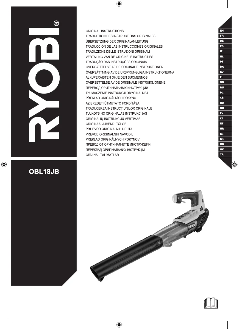 Page 1 de la notice Manuel utilisateur RYOBI RBL18JB40F