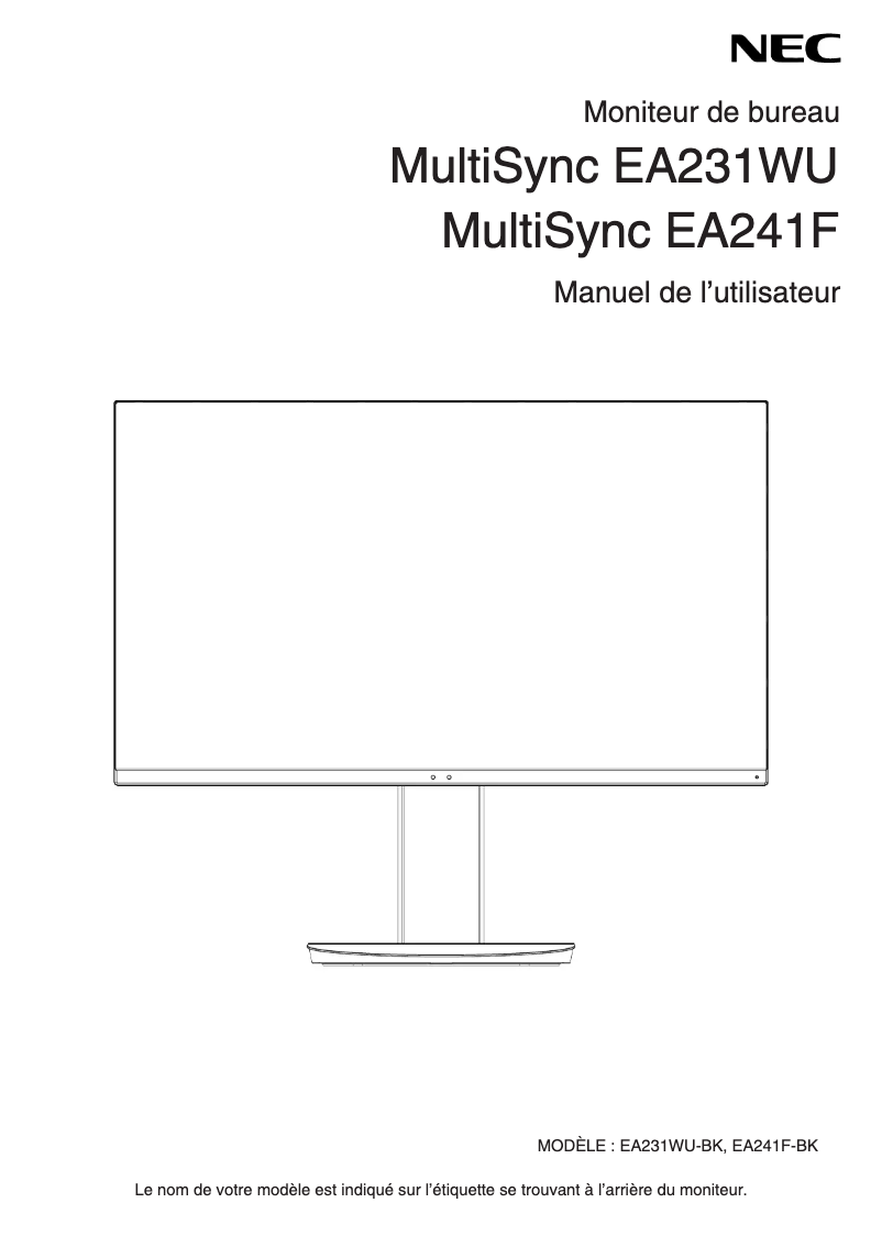 Page n°1 - Mode d'emploi NEC MultiSync EA241F